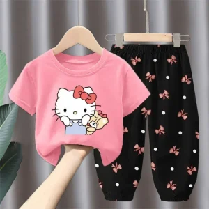 Hello Kitty letnji set: udobne pamučne majice za devojčice od 0-8 godina, idealne za tople dane! – DEČIJA ODEĆA